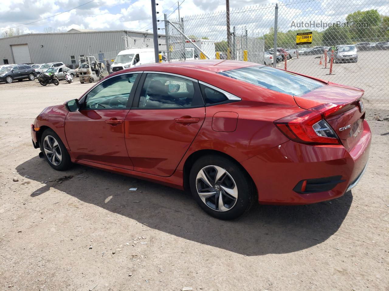 2019 Honda Civic Lx Red vin: 2HGFC2F6XKH508517