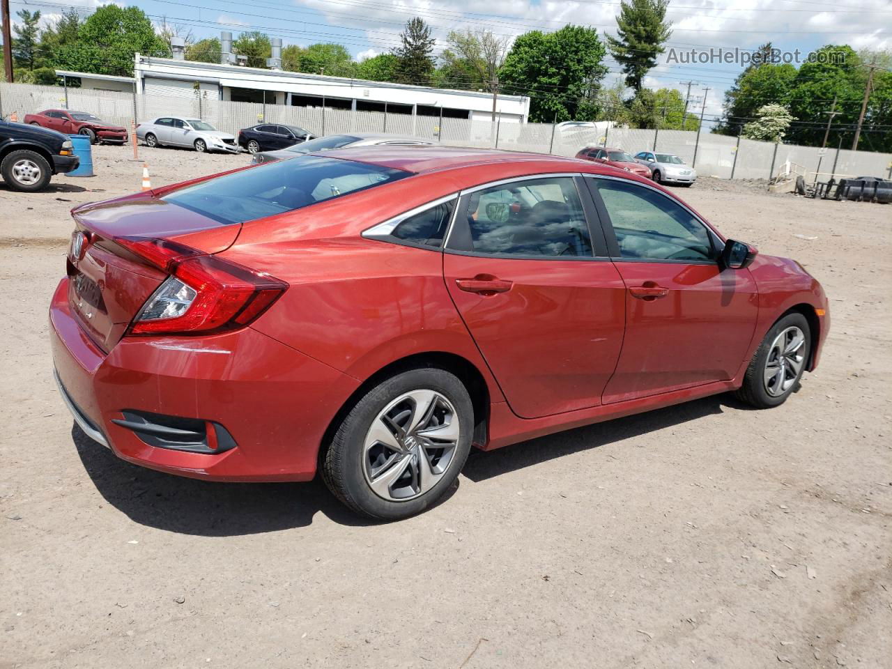 2019 Honda Civic Lx Red vin: 2HGFC2F6XKH508517