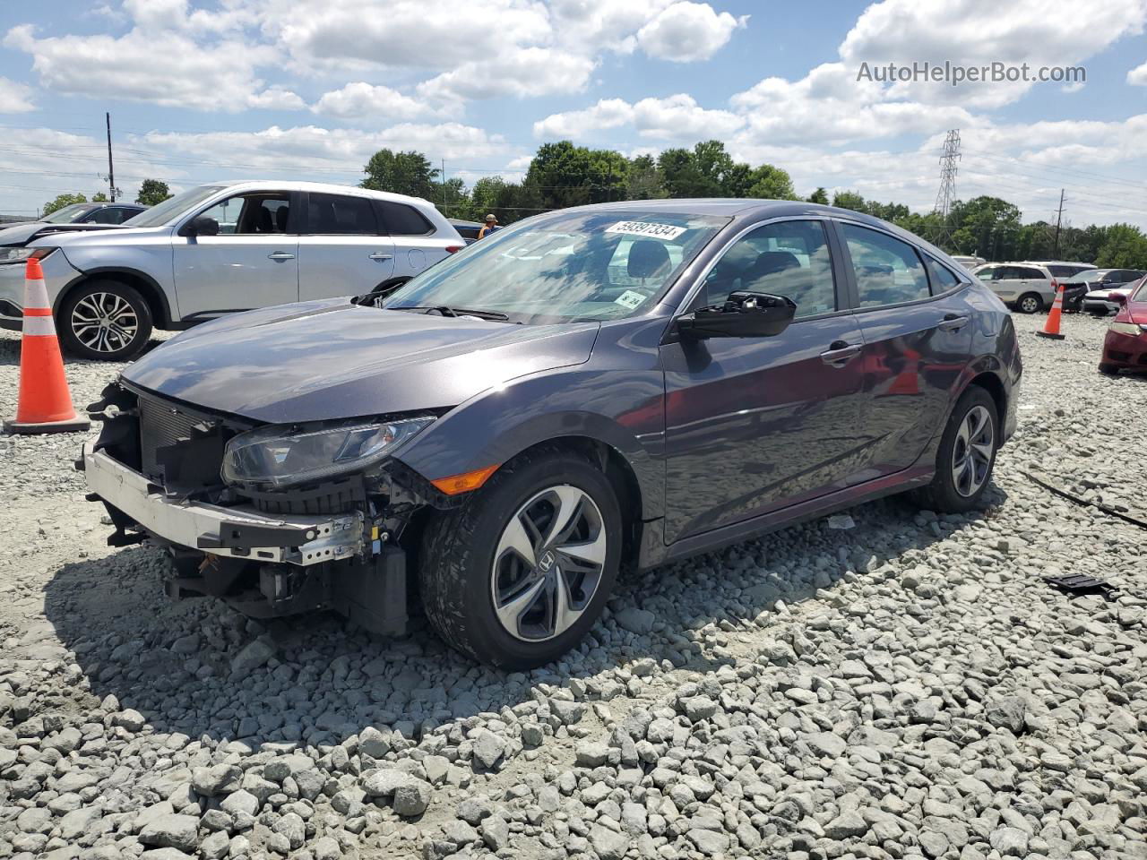 2019 Honda Civic Lx Угольный vin: 2HGFC2F6XKH584593