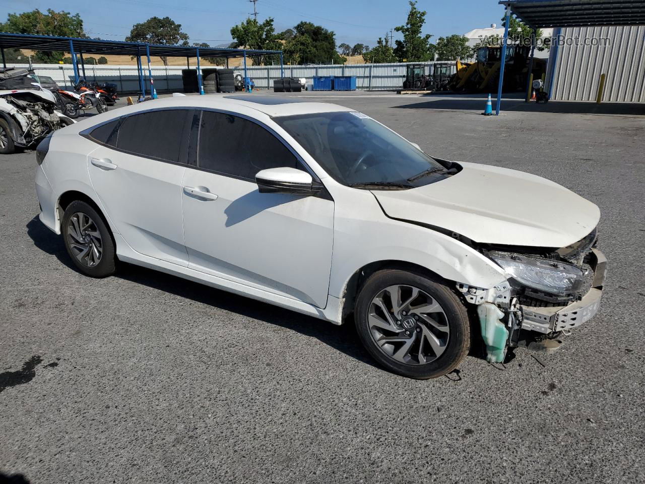 2017 Honda Civic Ex White vin: 2HGFC2F70HH542354