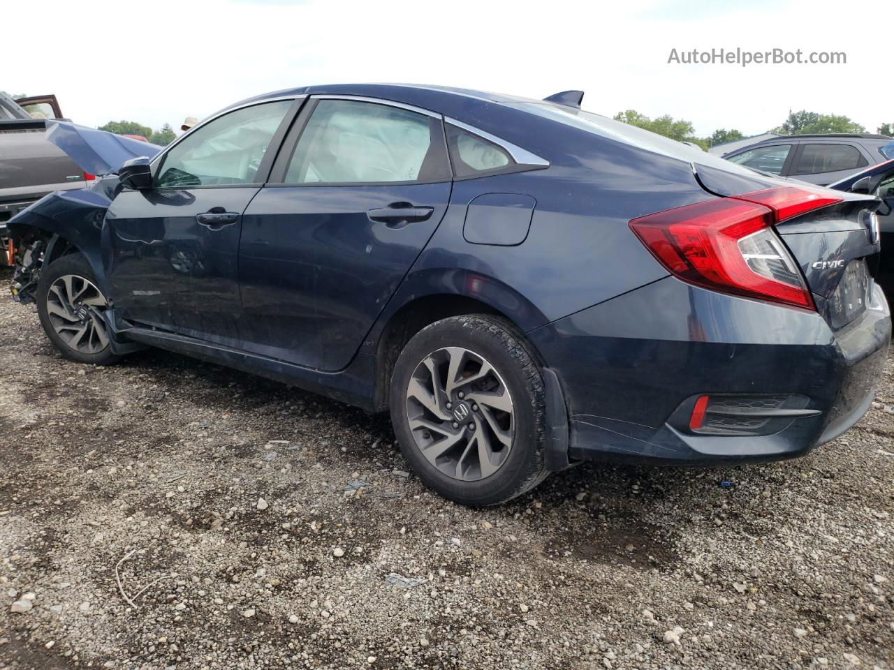 2017 Honda Civic Ex Синий vin: 2HGFC2F70HH563804