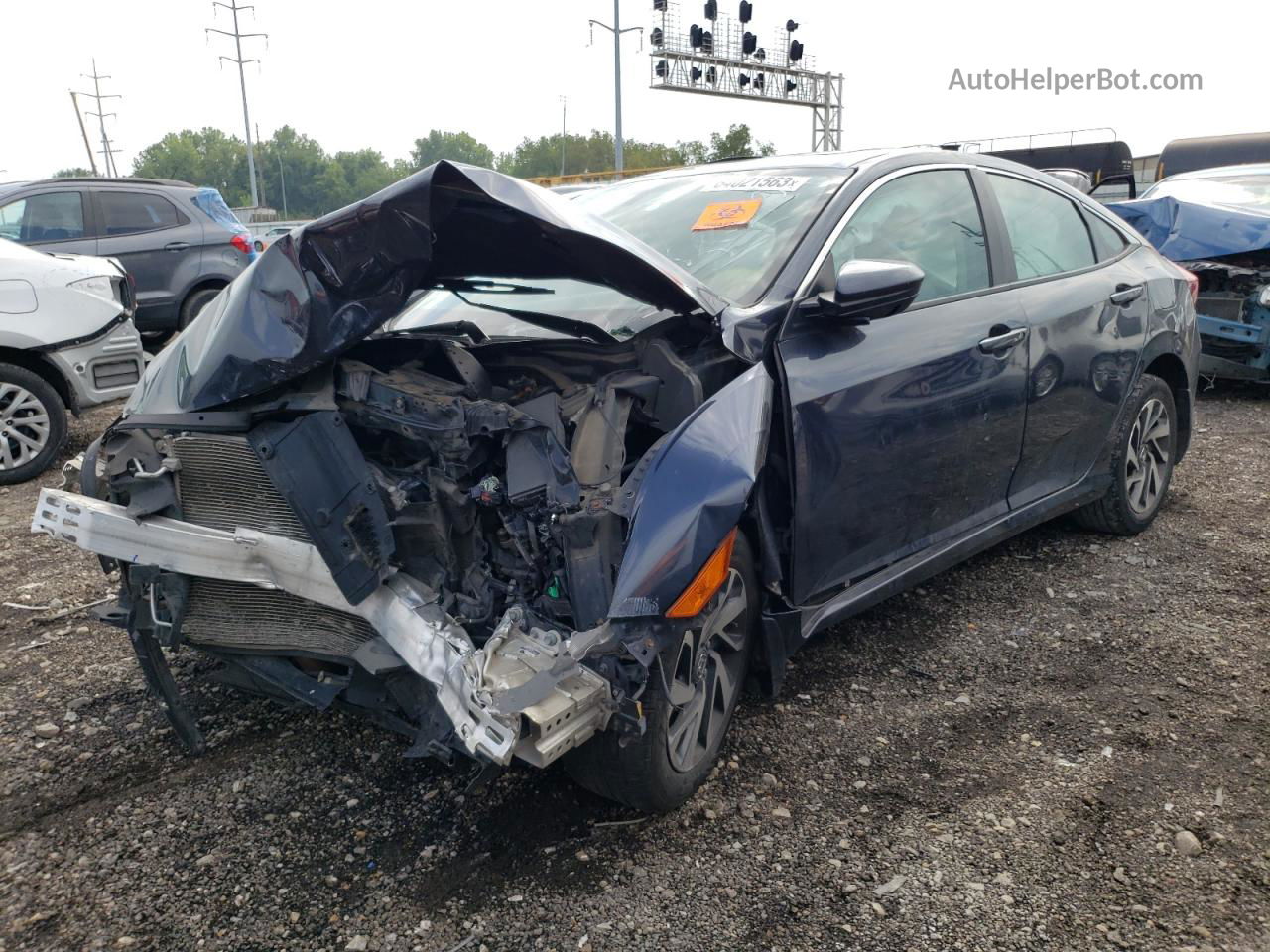 2017 Honda Civic Ex Blue vin: 2HGFC2F70HH563804