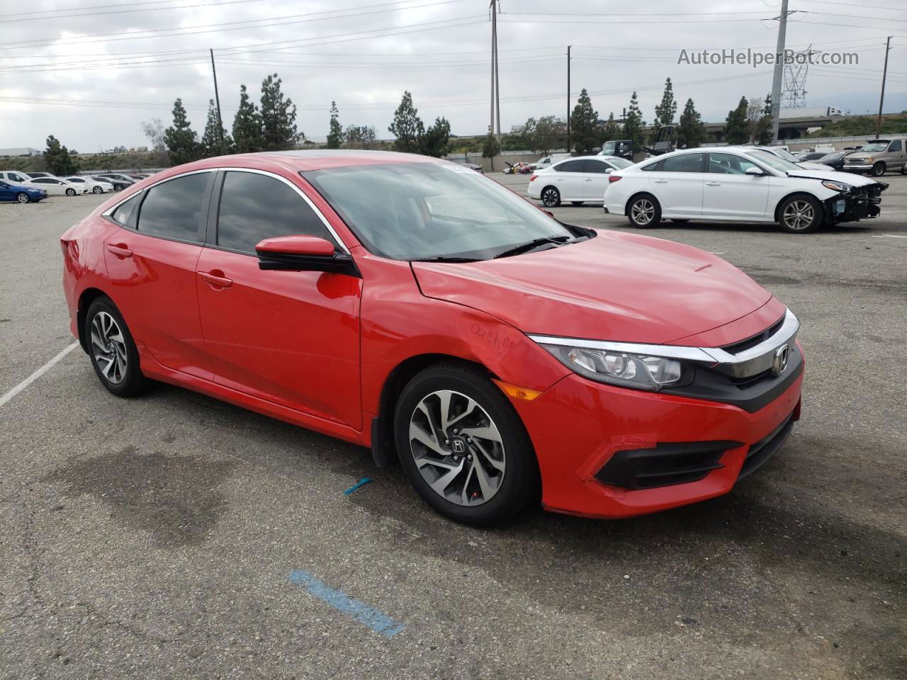 2017 Honda Civic Ex Красный vin: 2HGFC2F74HH517036