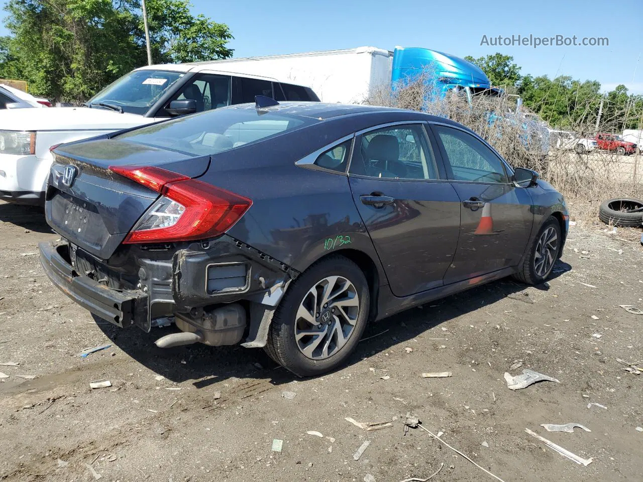 2017 Honda Civic Ex Черный vin: 2HGFC2F74HH551946