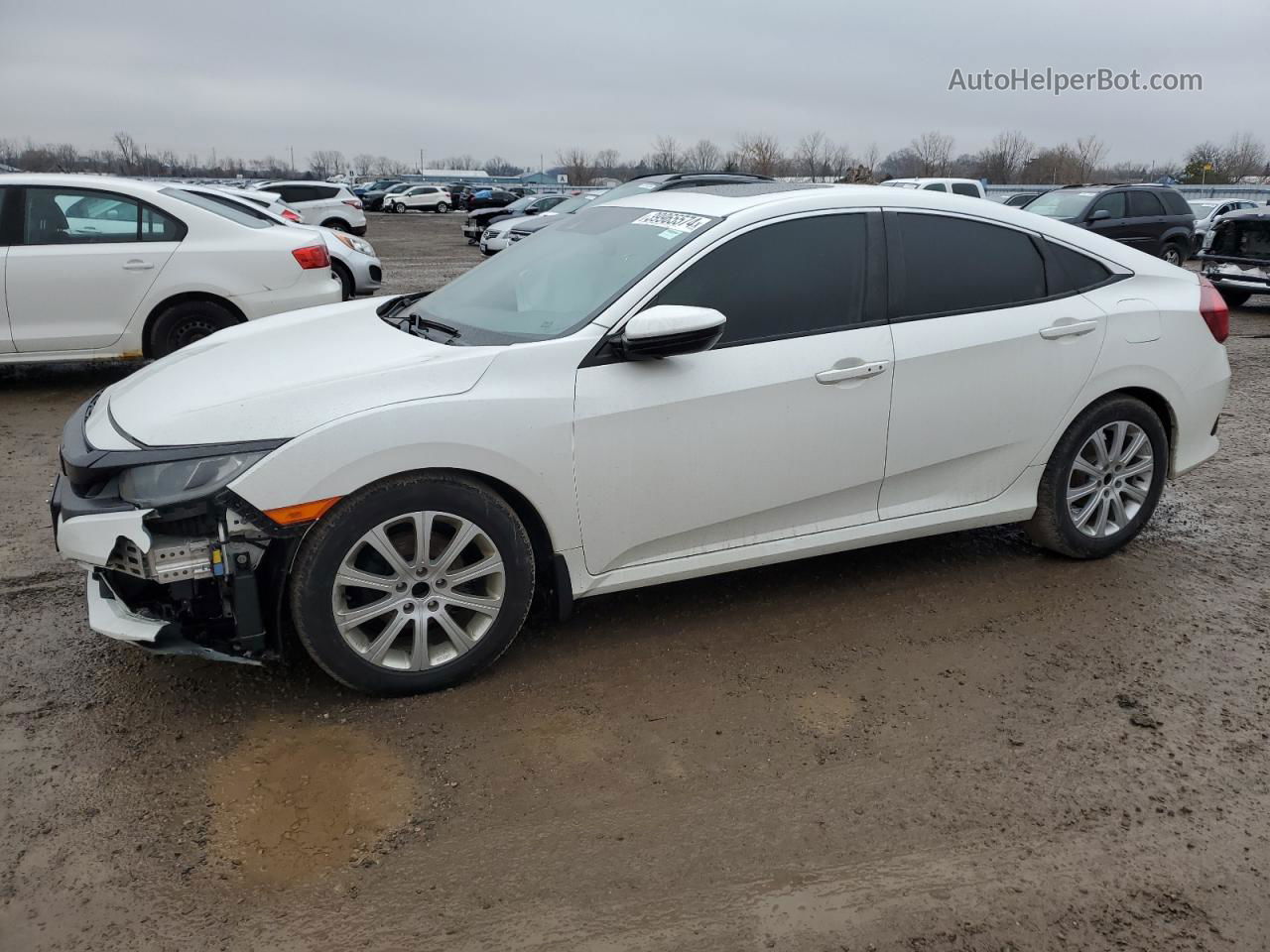 2019 Honda Civic Ex White vin: 2HGFC2F74KH013321