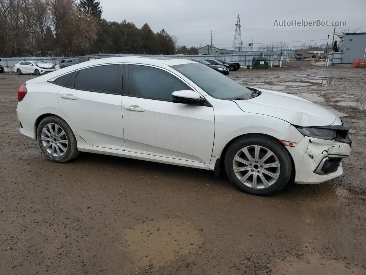 2019 Honda Civic Ex White vin: 2HGFC2F74KH013321