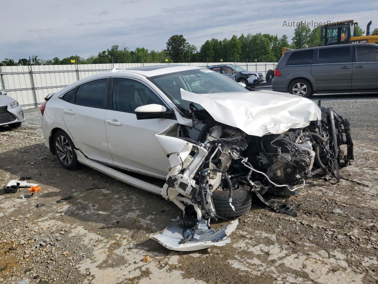 2017 Honda Civic Ex White vin: 2HGFC2F75HH563622