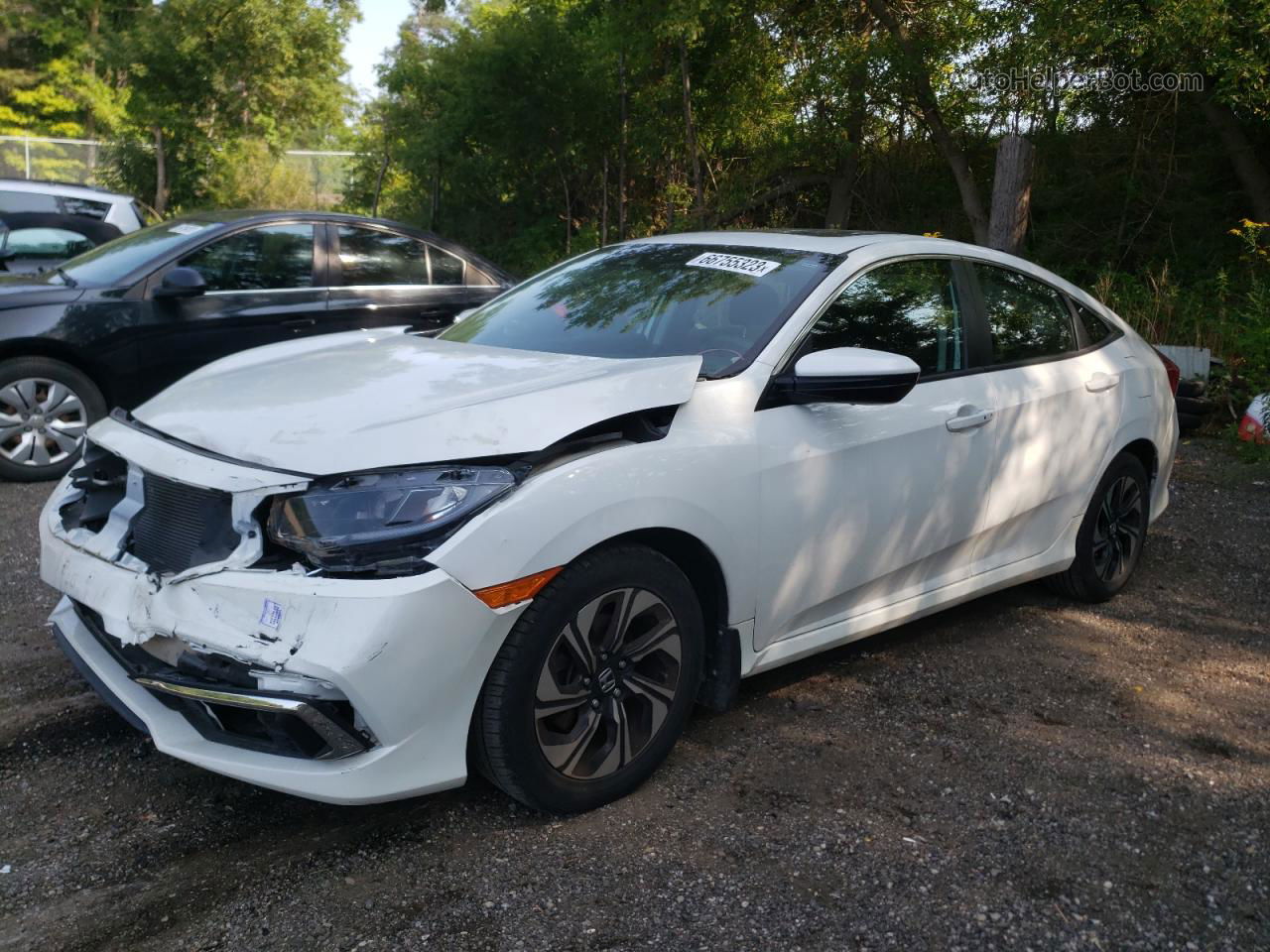 2019 Honda Civic Ex White vin: 2HGFC2F76KH030122