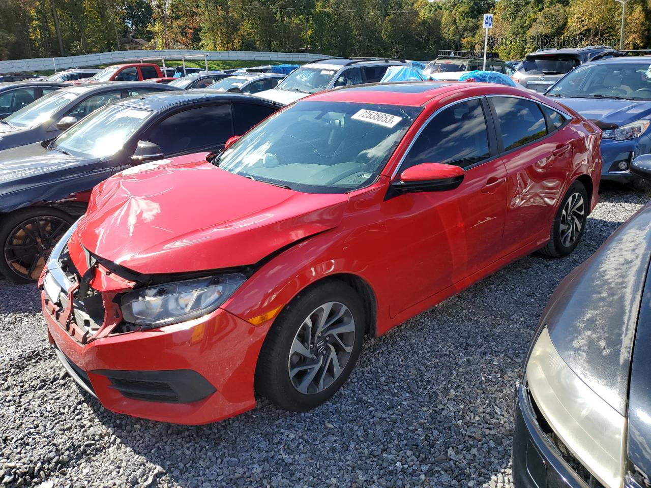 2017 Honda Civic Ex Red vin: 2HGFC2F78HH570046