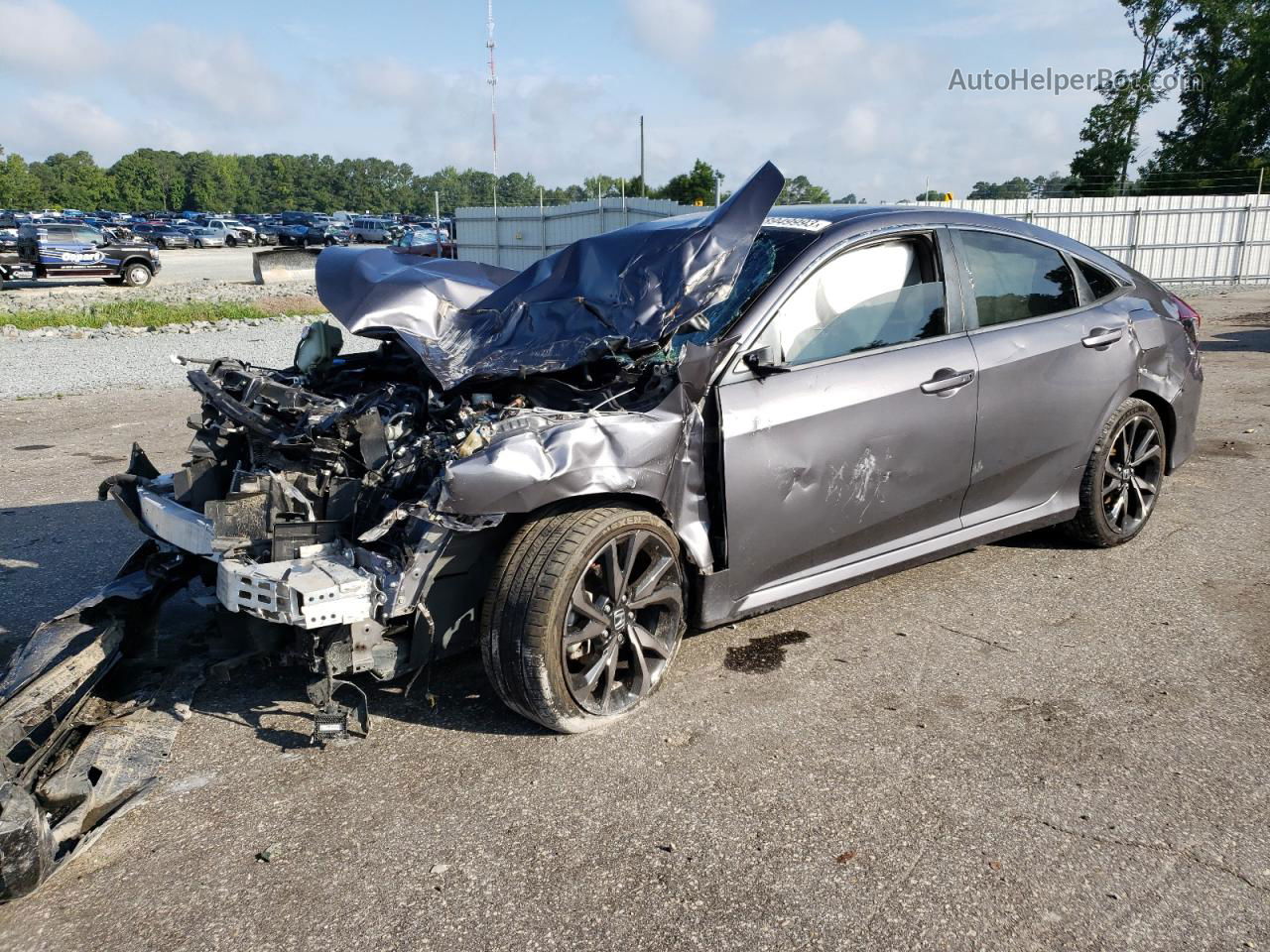 2019 Honda Civic Sport Gray vin: 2HGFC2F80KH511623