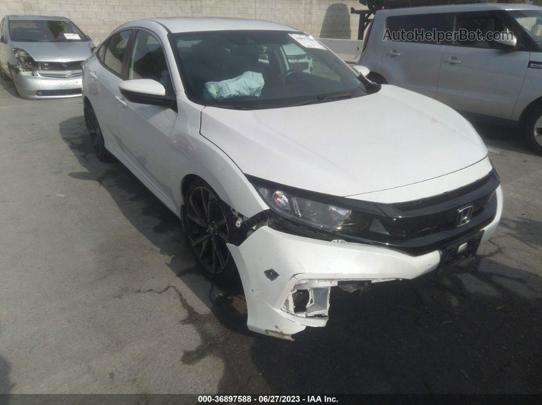 2019 Honda Civic Sedan Sport White vin: 2HGFC2F80KH539678