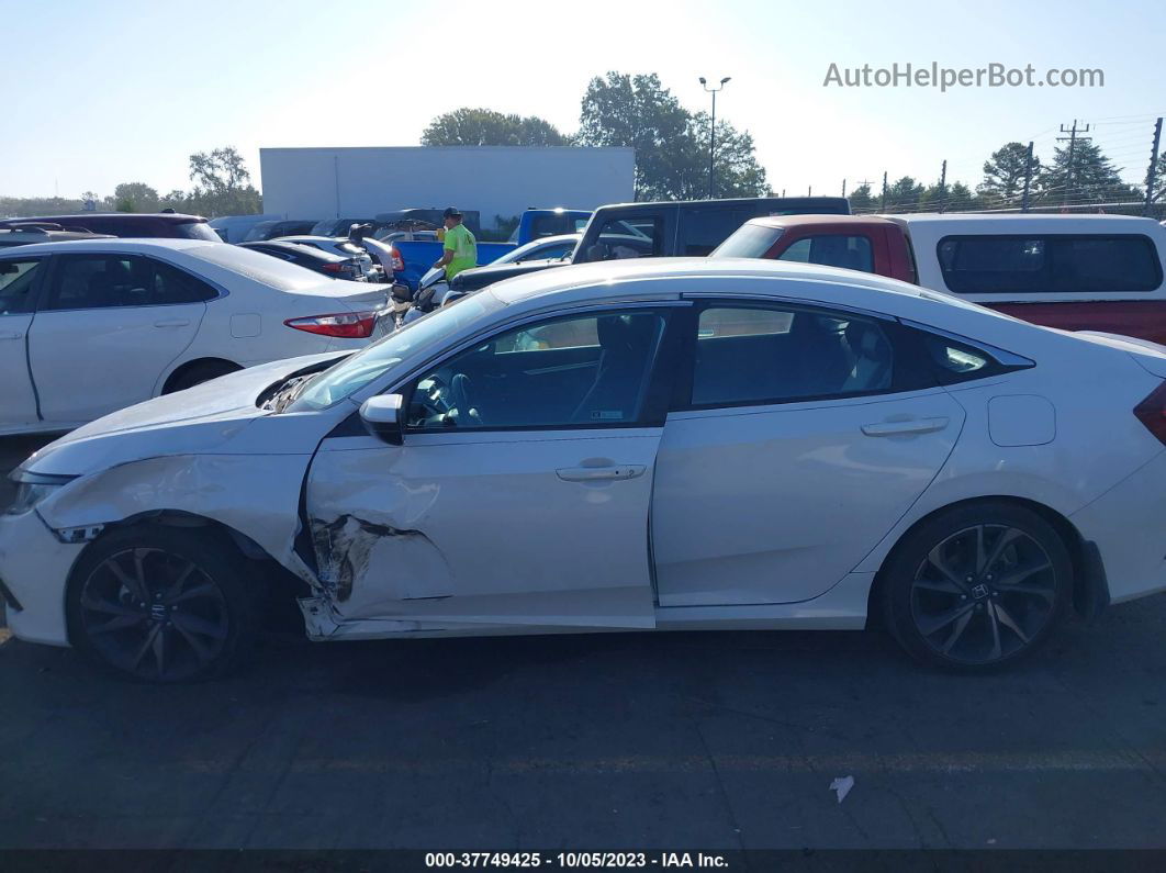 2019 Honda Civic Sedan Sport White vin: 2HGFC2F80KH574835