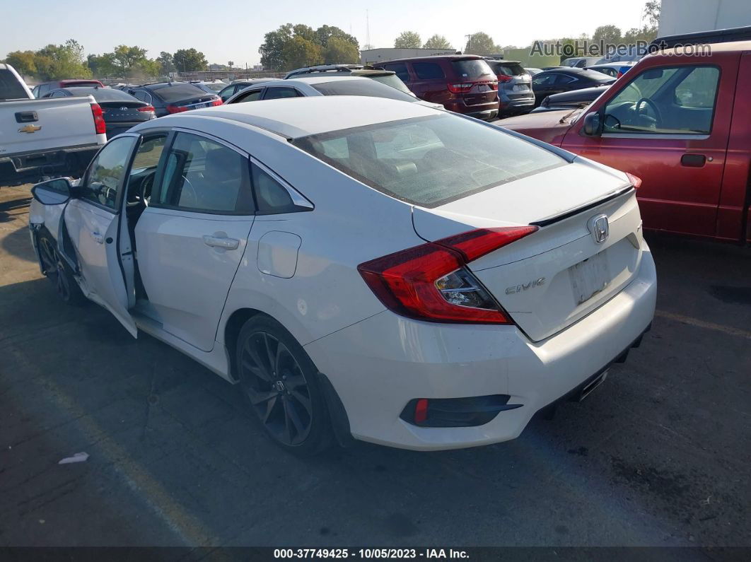 2019 Honda Civic Sedan Sport White vin: 2HGFC2F80KH574835