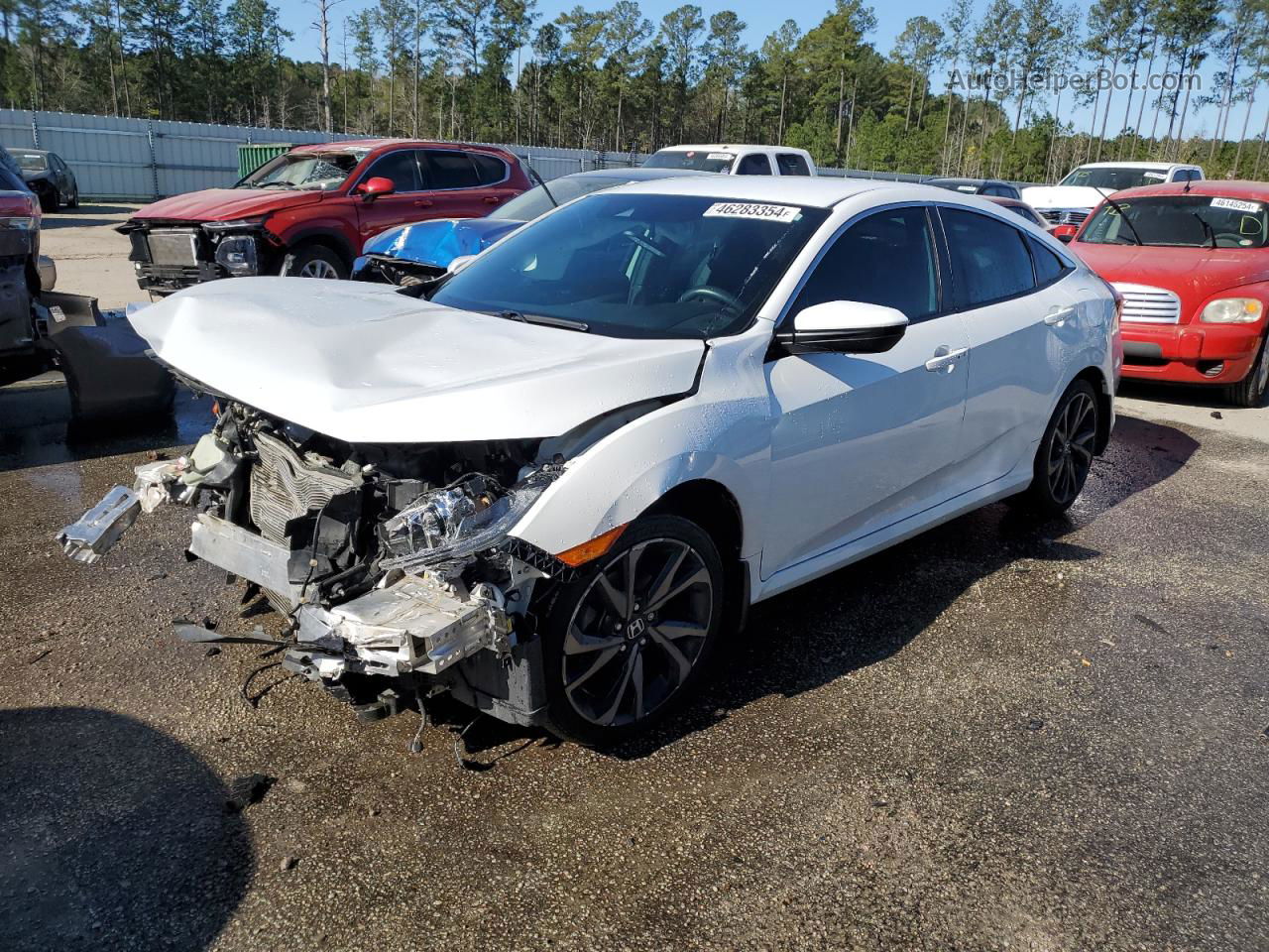 2019 Honda Civic Sport White vin: 2HGFC2F81KH505345