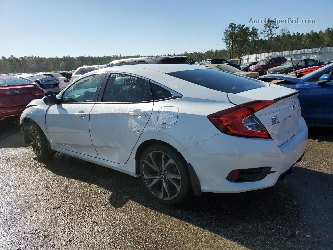 2019 Honda Civic Sport Белый vin: 2HGFC2F81KH505345