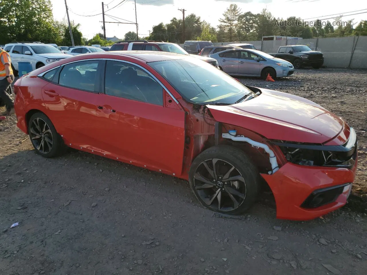 2019 Honda Civic Sport Red vin: 2HGFC2F81KH536269