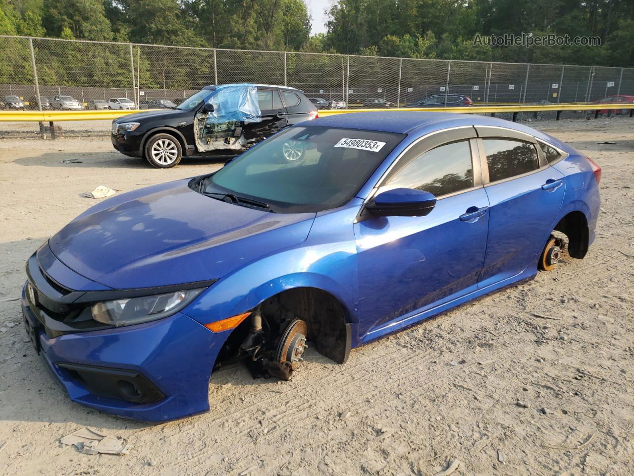 2019 Honda Civic Sport Blue vin: 2HGFC2F82KH525166