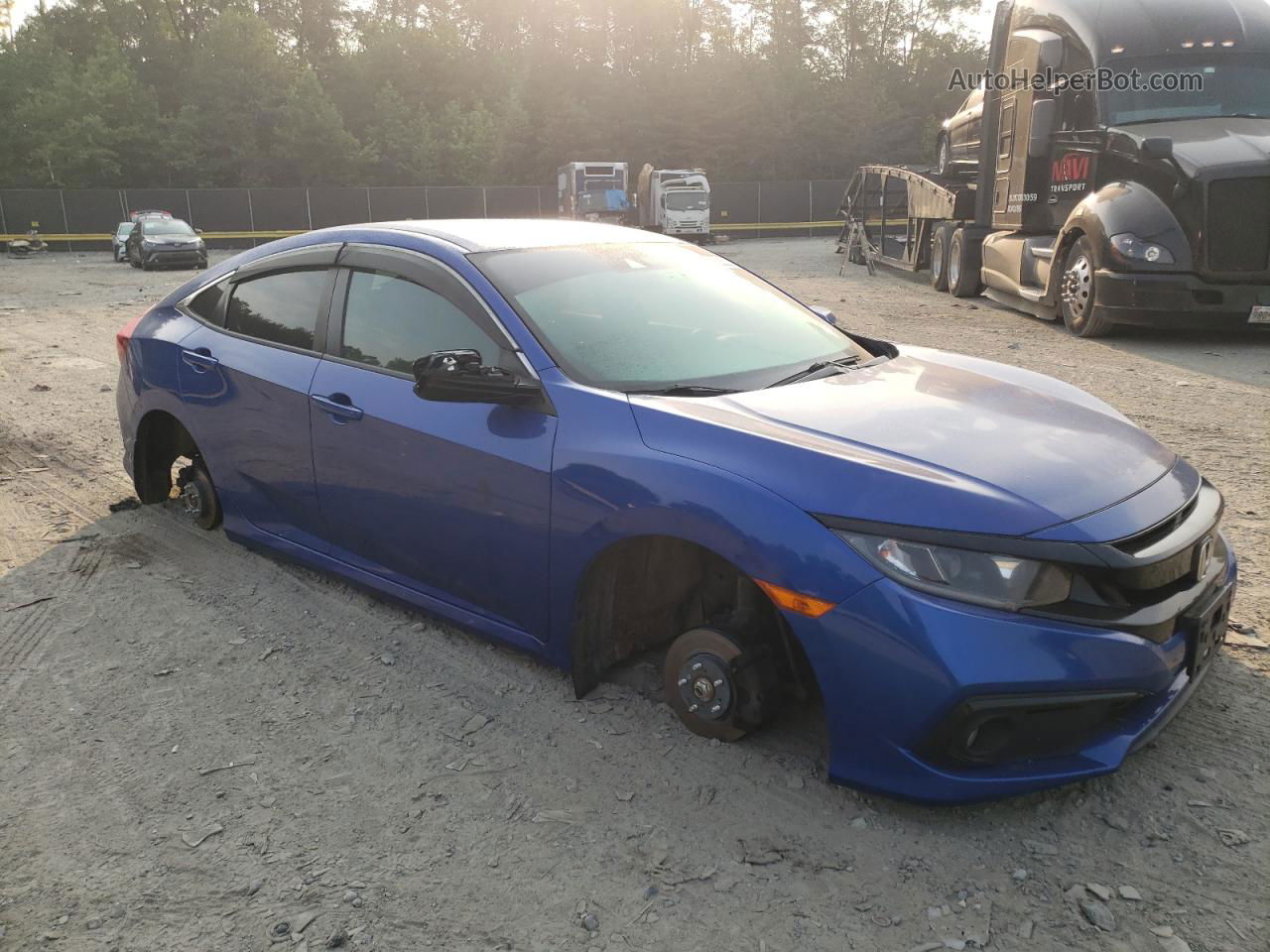 2019 Honda Civic Sport Blue vin: 2HGFC2F82KH525166