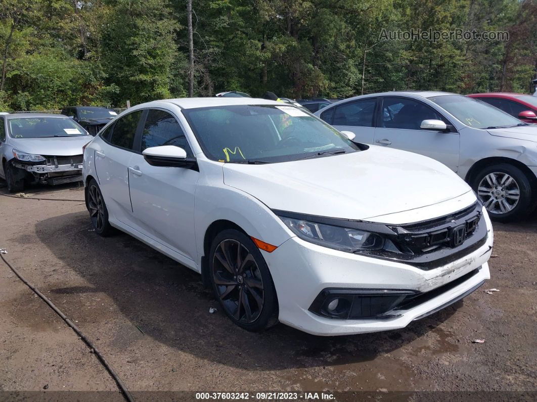 2019 Honda Civic Sedan Sport White vin: 2HGFC2F82KH555607