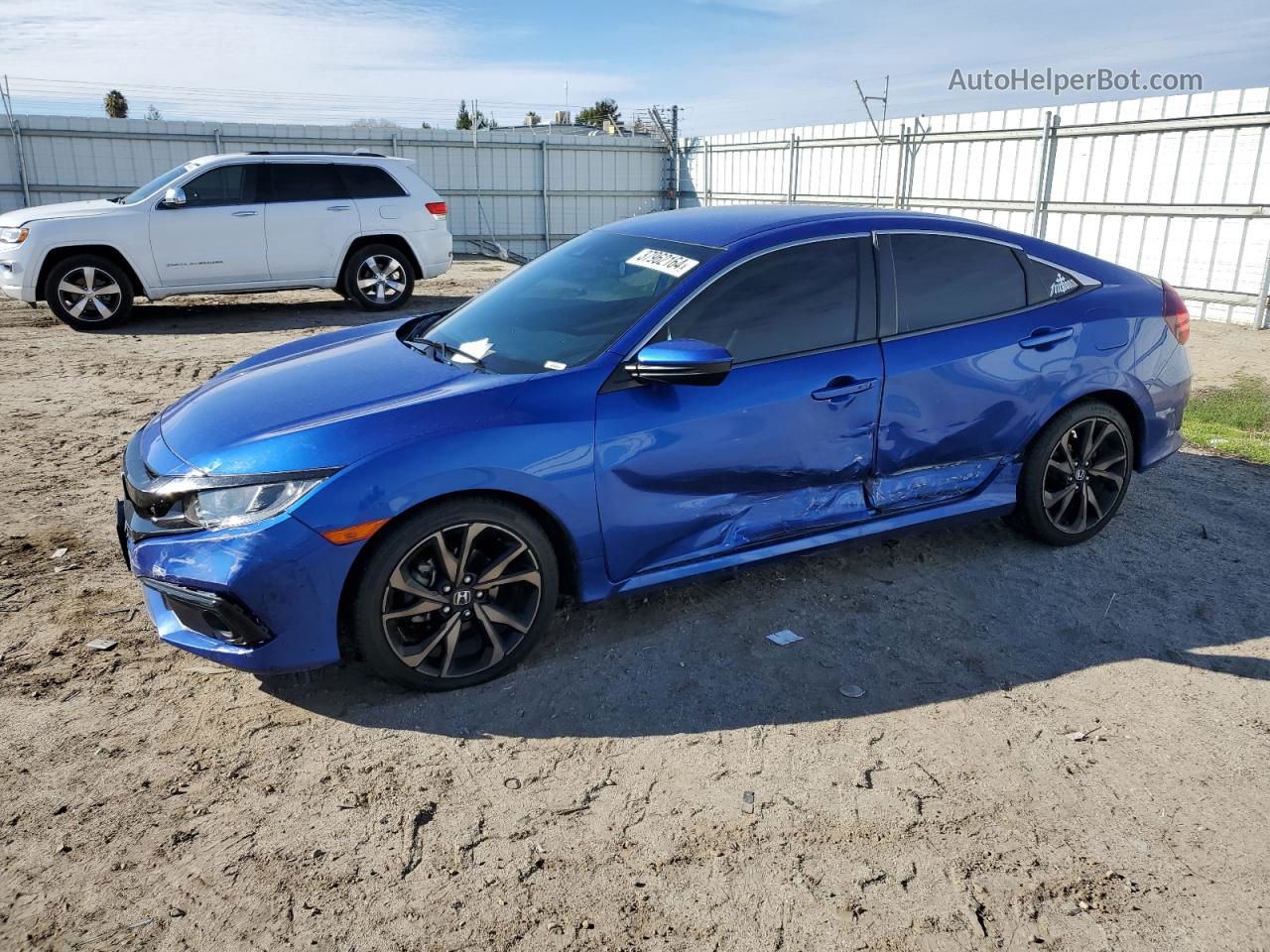 2019 Honda Civic Sport Синий vin: 2HGFC2F83KH506058