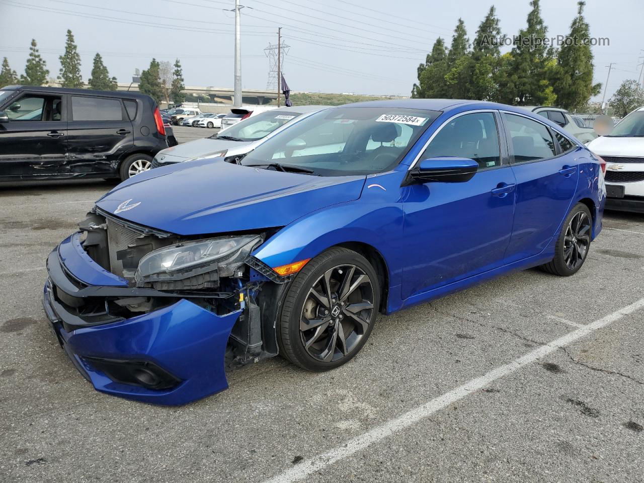 2019 Honda Civic Sport Blue vin: 2HGFC2F83KH533888