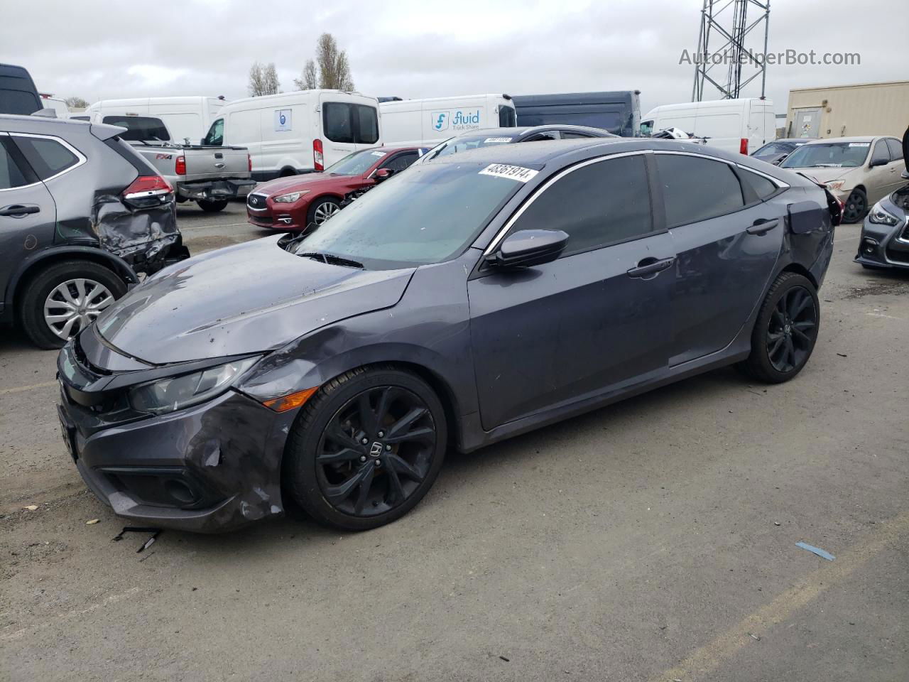 2019 Honda Civic Sport Gray vin: 2HGFC2F83KH540632