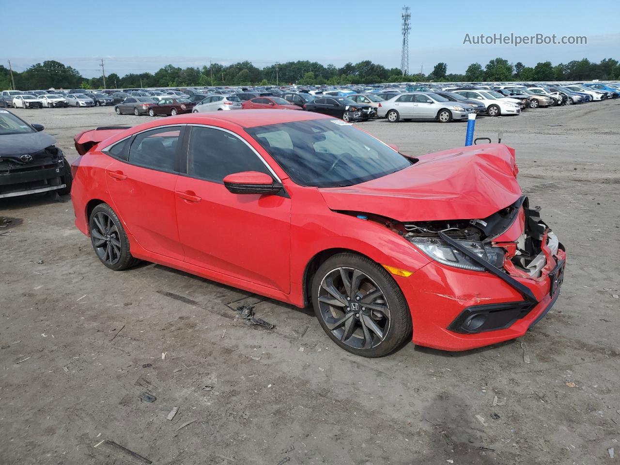 2019 Honda Civic Sport Red vin: 2HGFC2F83KH577423