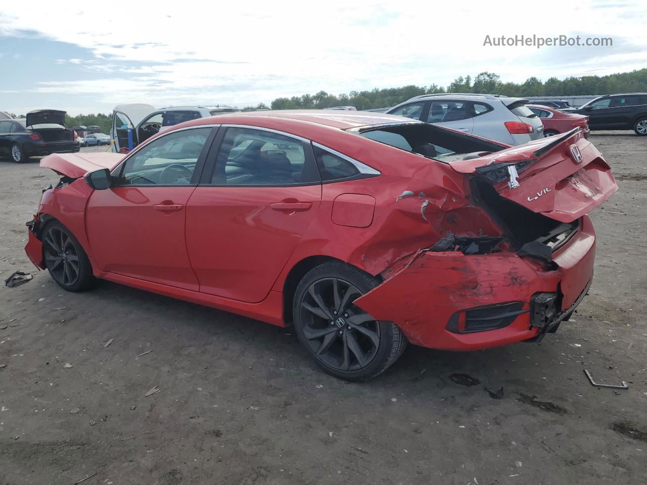 2019 Honda Civic Sport Красный vin: 2HGFC2F83KH577423