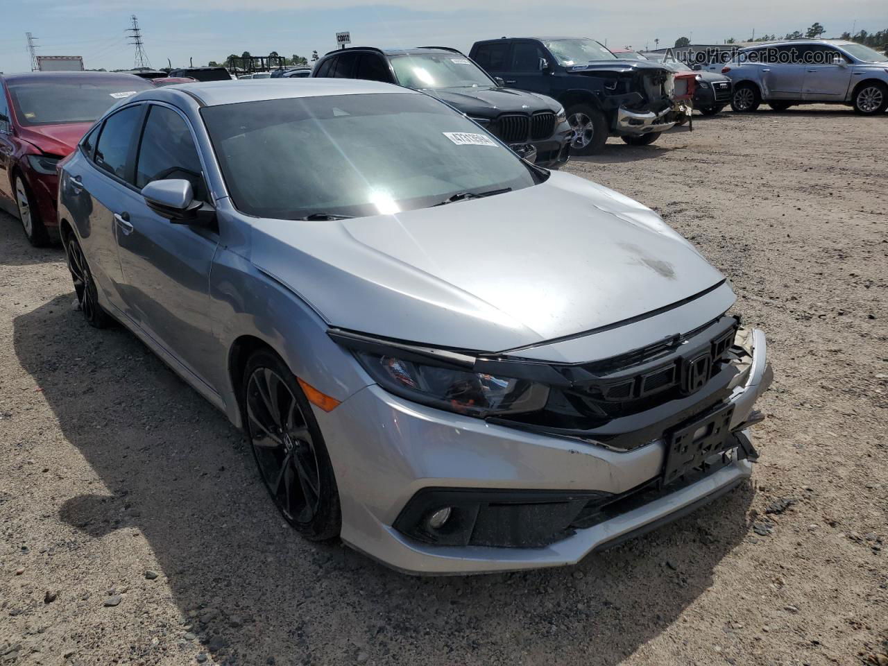 2019 Honda Civic Sport Silver vin: 2HGFC2F83KH603924