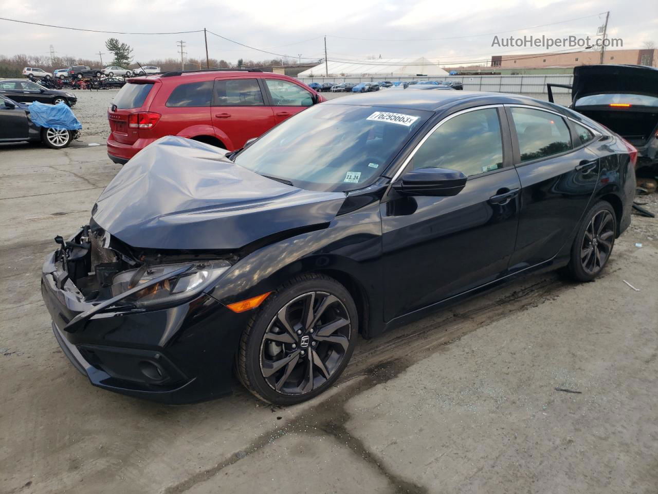 2019 Honda Civic Sport Black vin: 2HGFC2F83KH605060