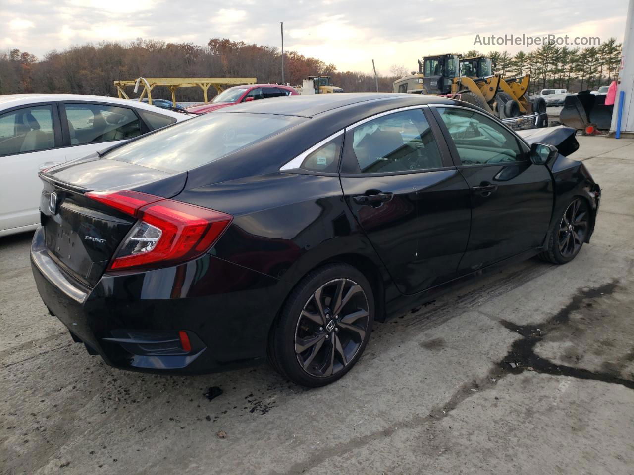 2019 Honda Civic Sport Черный vin: 2HGFC2F83KH605060