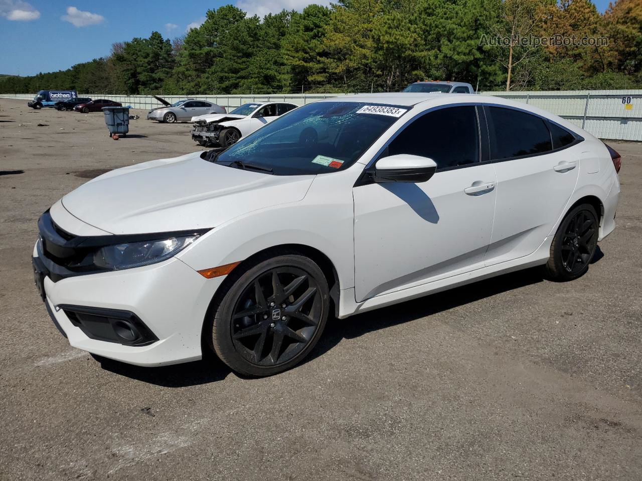 2020 Honda Civic Sport White vin: 2HGFC2F83LH505798