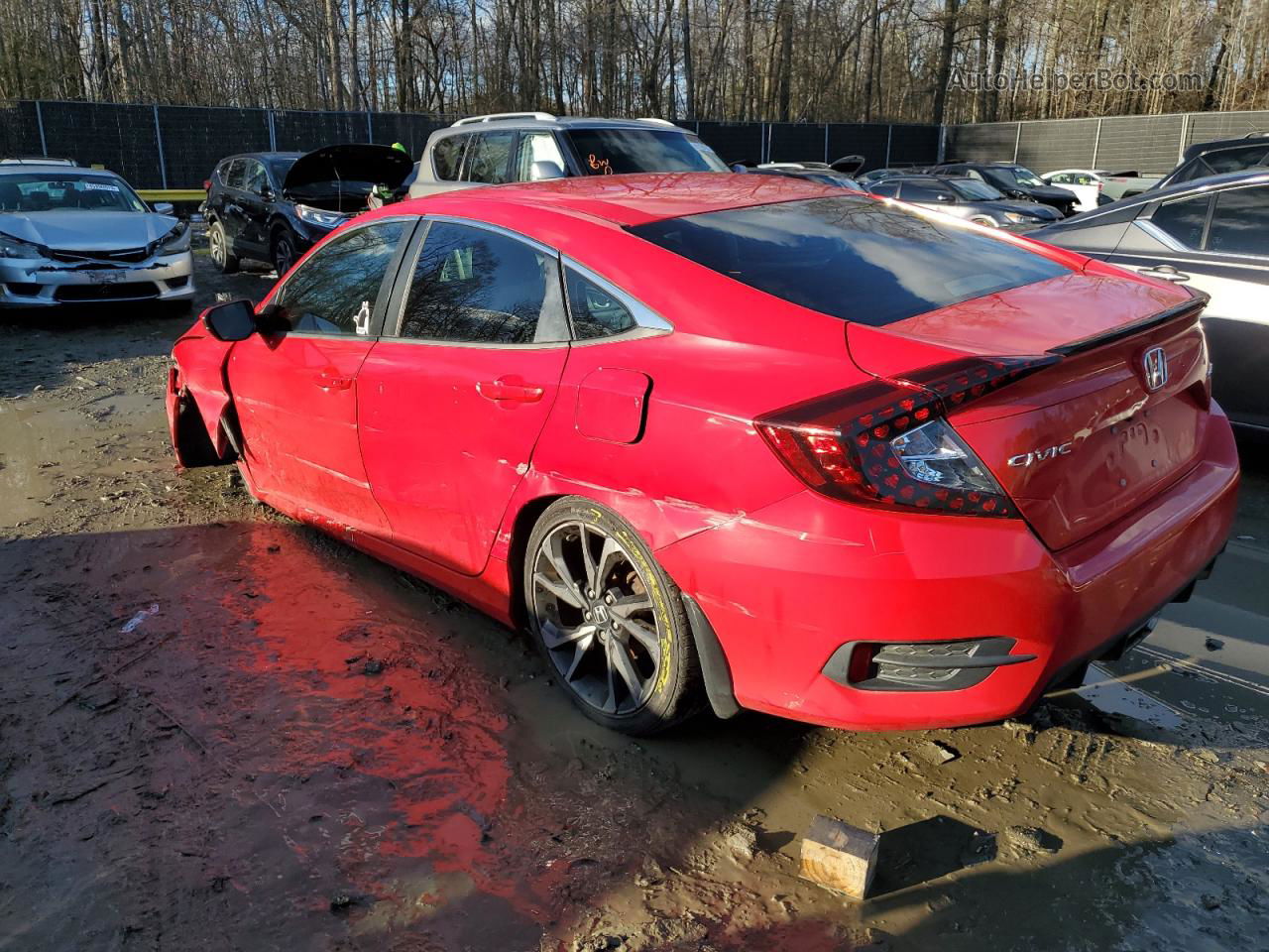 2020 Honda Civic Sport Red vin: 2HGFC2F83LH518874