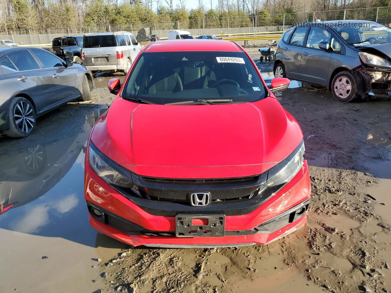 2020 Honda Civic Sport Red vin: 2HGFC2F83LH518874