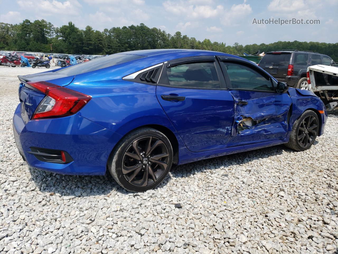 2020 Honda Civic Sport Синий vin: 2HGFC2F83LH571400