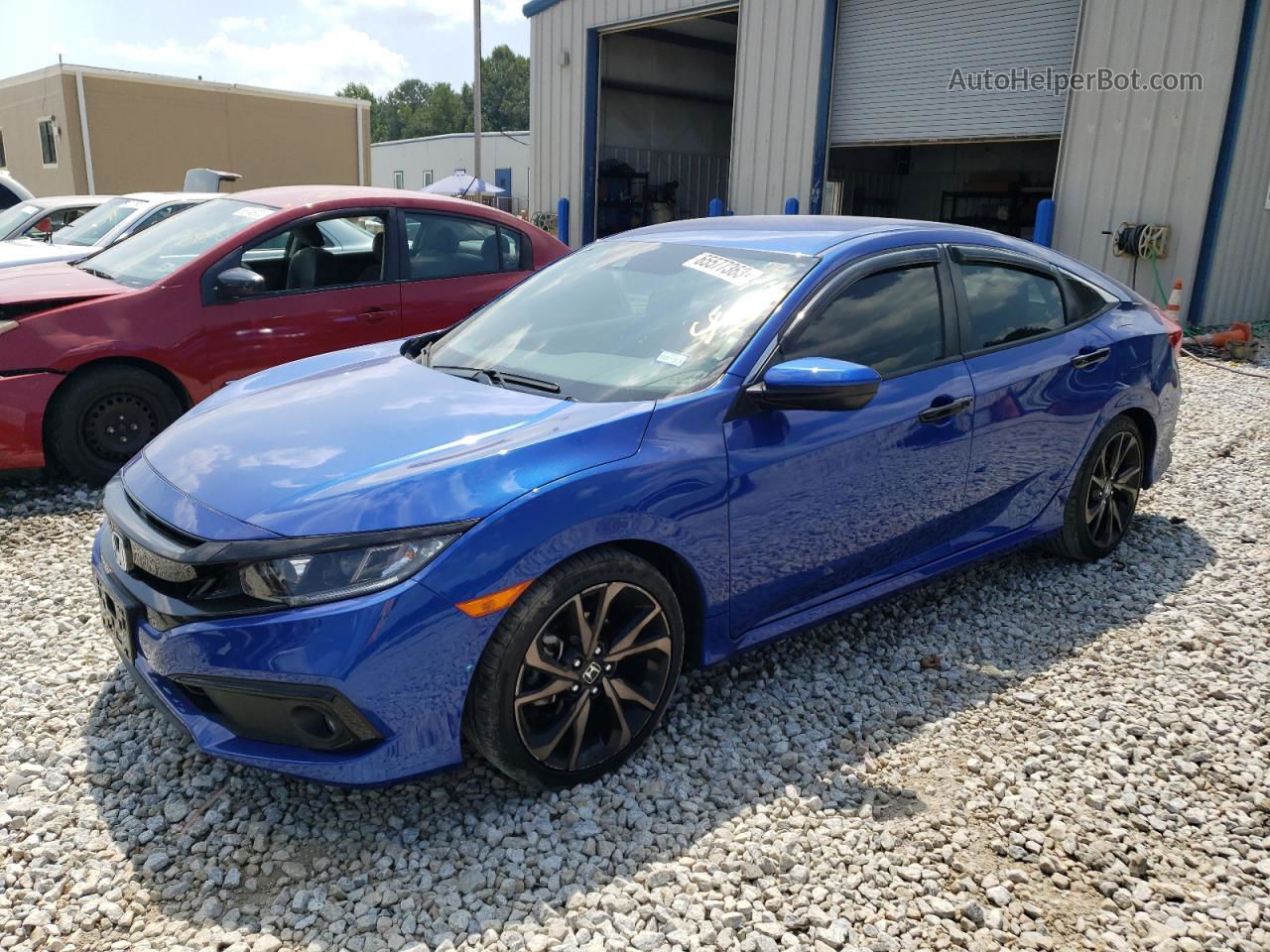 2020 Honda Civic Sport Синий vin: 2HGFC2F83LH571400