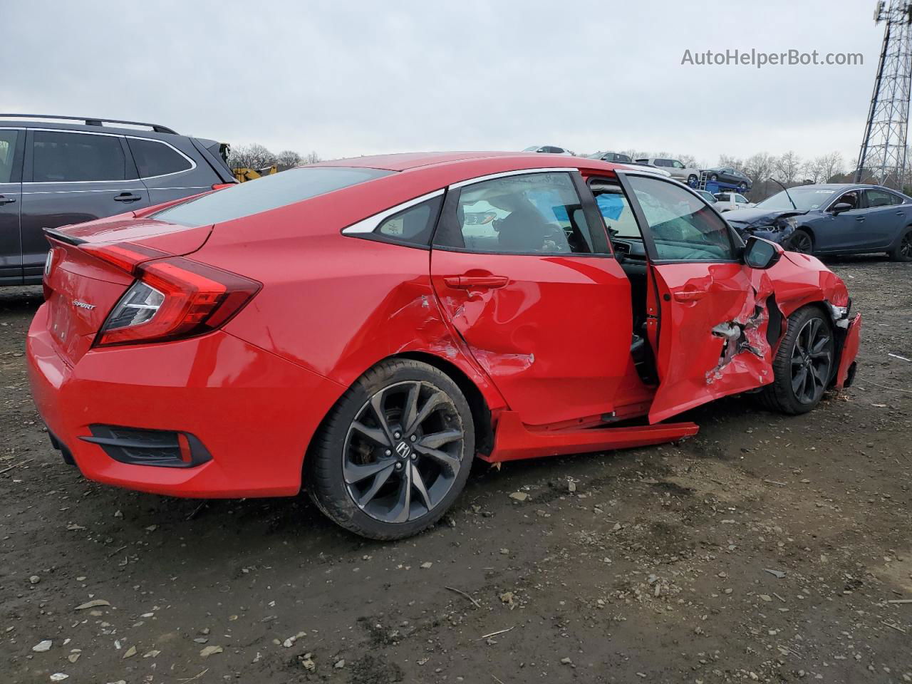 2019 Honda Civic Sport Red vin: 2HGFC2F84KH524679