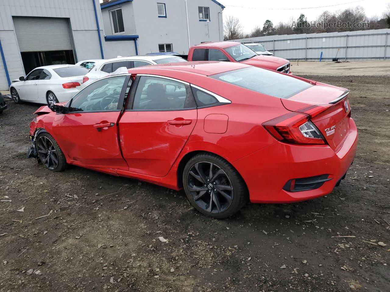 2019 Honda Civic Sport Red vin: 2HGFC2F84KH524679