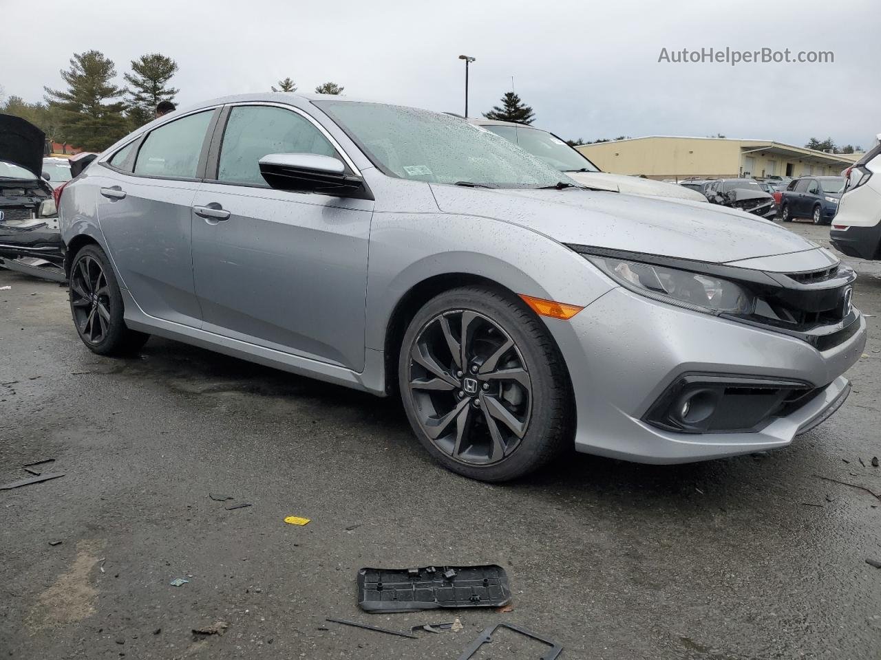 2019 Honda Civic Sport Silver vin: 2HGFC2F84KH568651