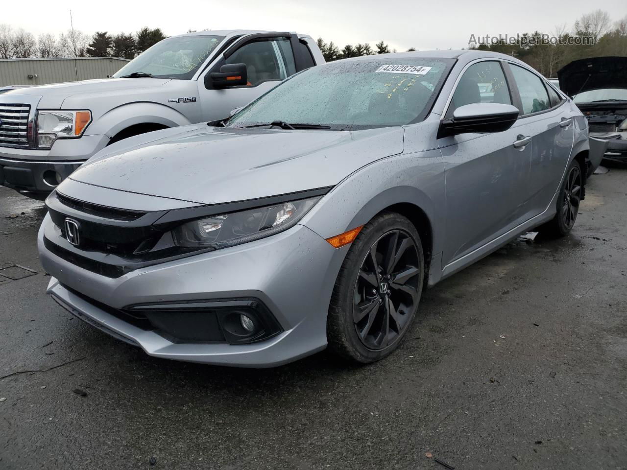 2019 Honda Civic Sport Silver vin: 2HGFC2F84KH568651