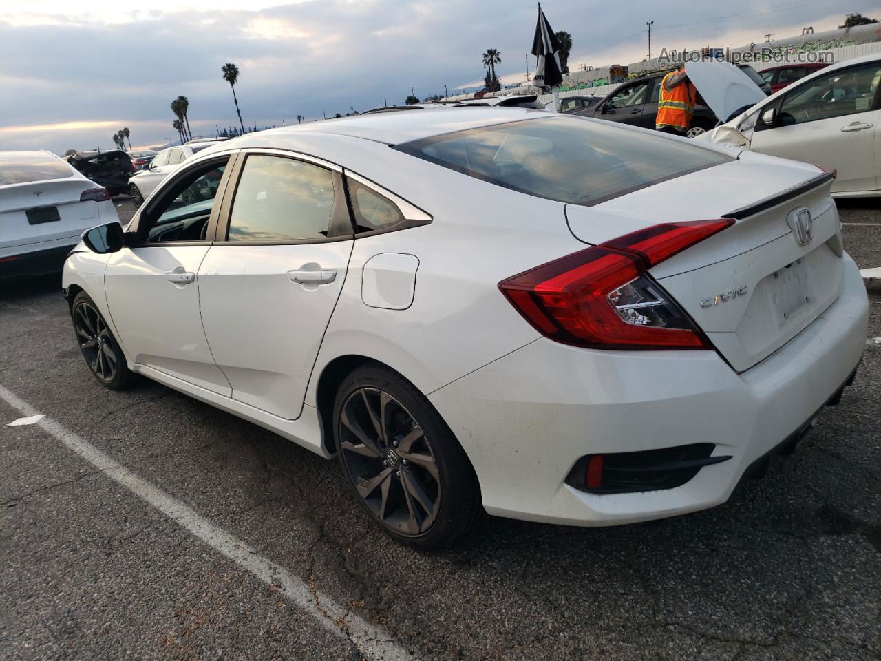 2019 Honda Civic Sport White vin: 2HGFC2F84KH606816