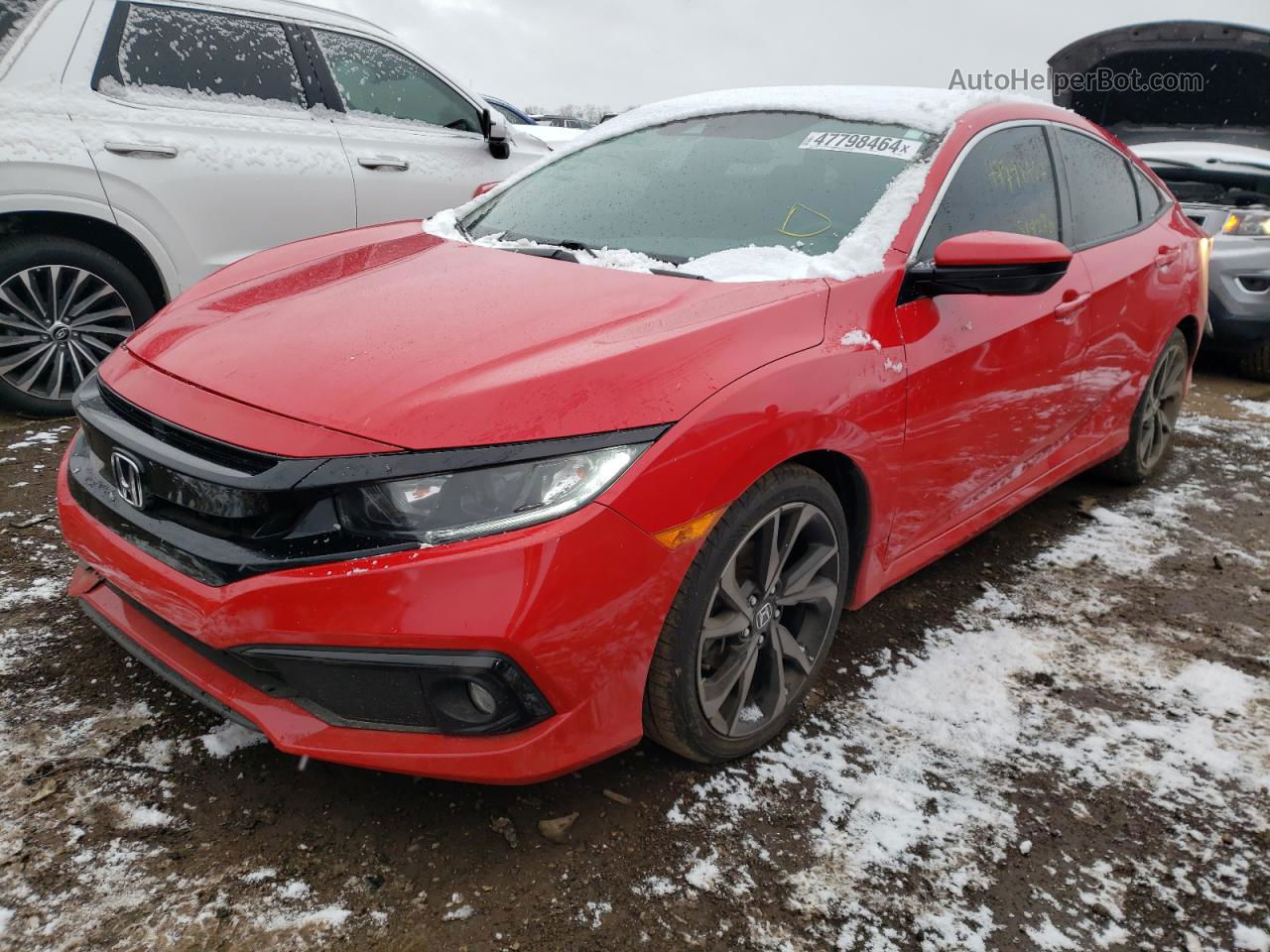 2020 Honda Civic Sport Red vin: 2HGFC2F84LH548403