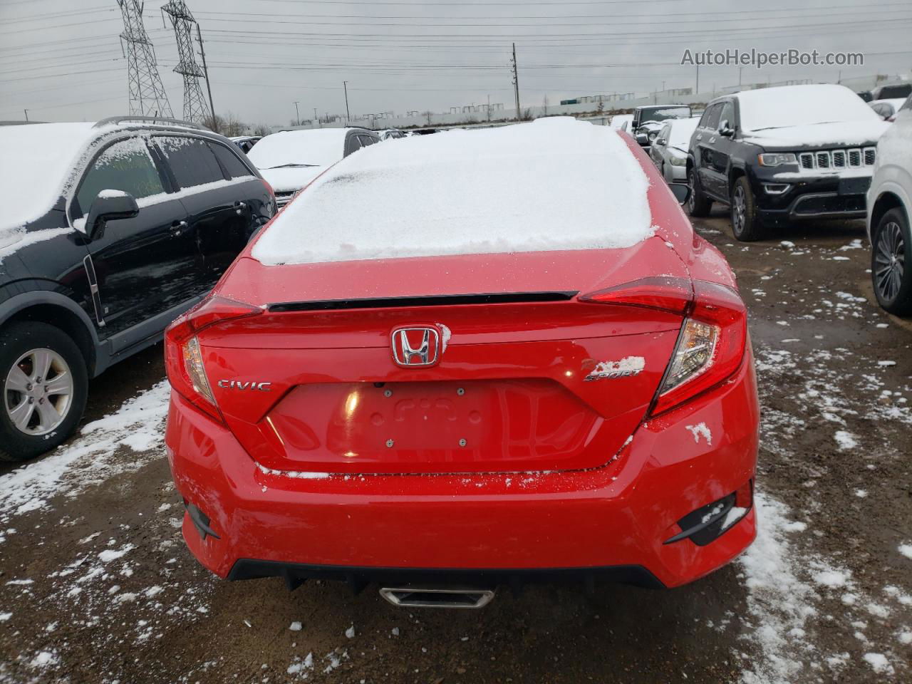 2020 Honda Civic Sport Red vin: 2HGFC2F84LH548403