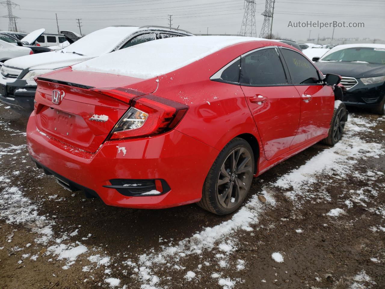 2020 Honda Civic Sport Red vin: 2HGFC2F84LH548403