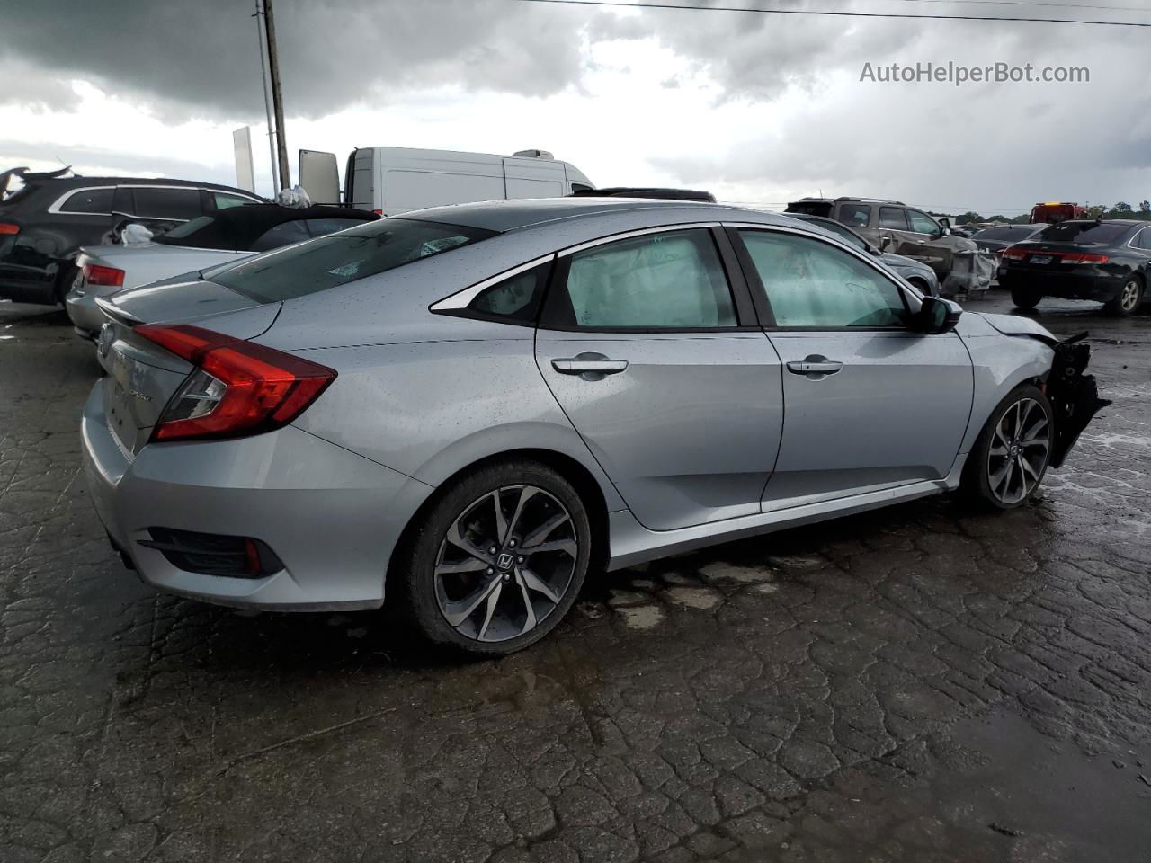 2019 Honda Civic Sport Silver vin: 2HGFC2F85KH586172