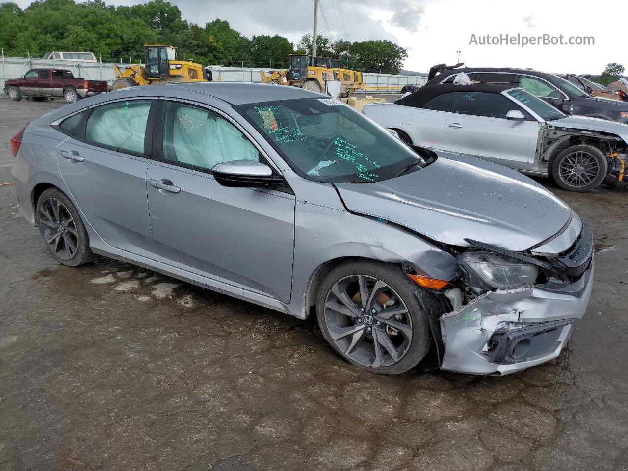 2019 Honda Civic Sport Silver vin: 2HGFC2F85KH586172