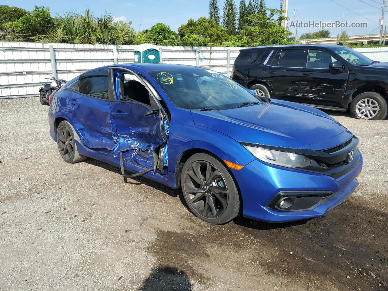 2019 Honda Civic Sport Синий vin: 2HGFC2F86KH511691