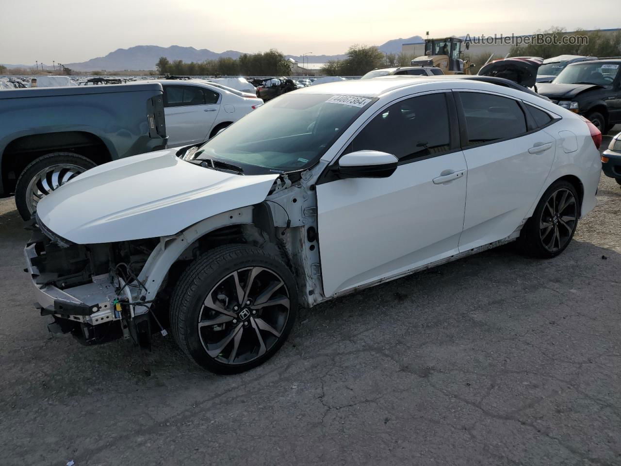 2019 Honda Civic Sport White vin: 2HGFC2F86KH566402