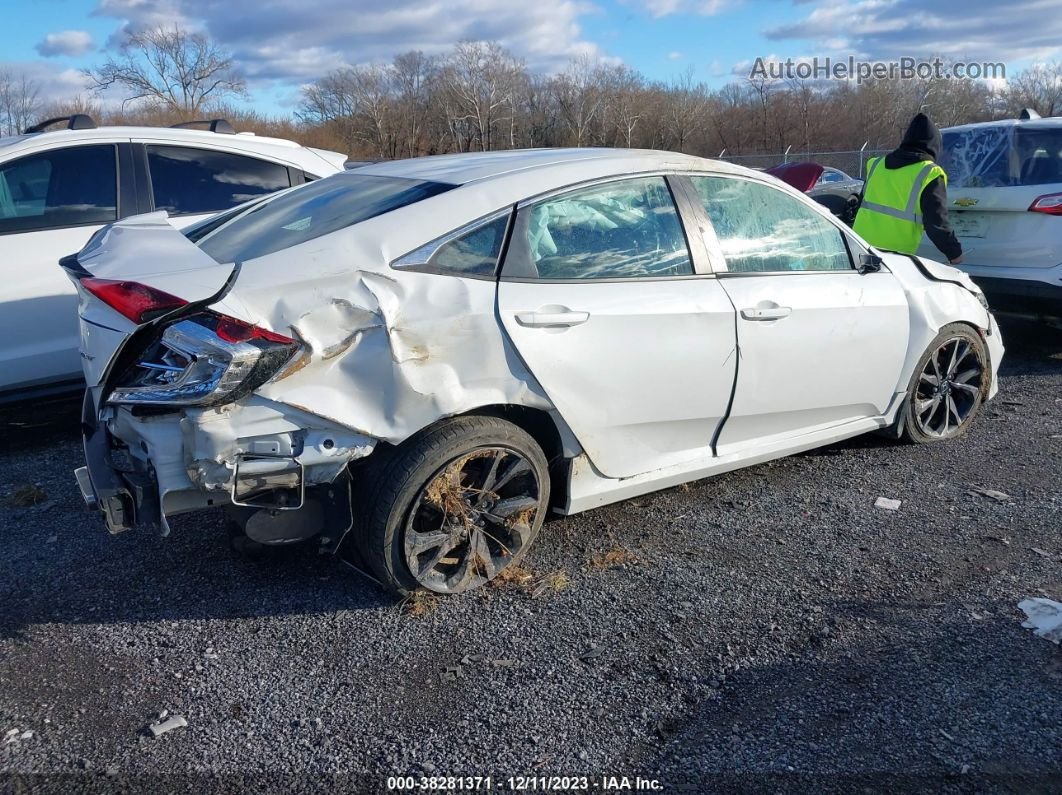 2019 Honda Civic Sedan Sport White vin: 2HGFC2F86KH571566