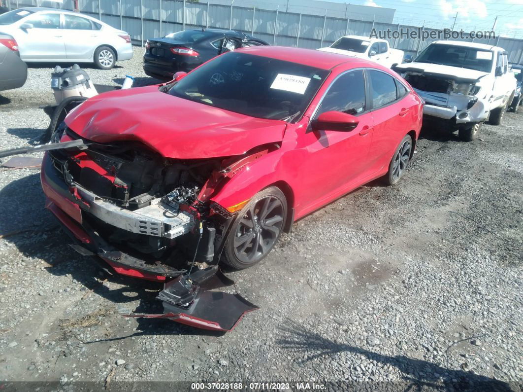 2020 Honda Civic Sedan Sport Red vin: 2HGFC2F86LH527035